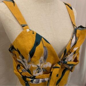 Leith Golden Yellow Sculptural Crop Top
